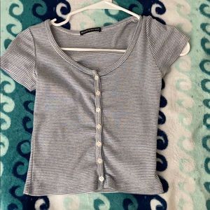 brandy melville blue and white striped shirt